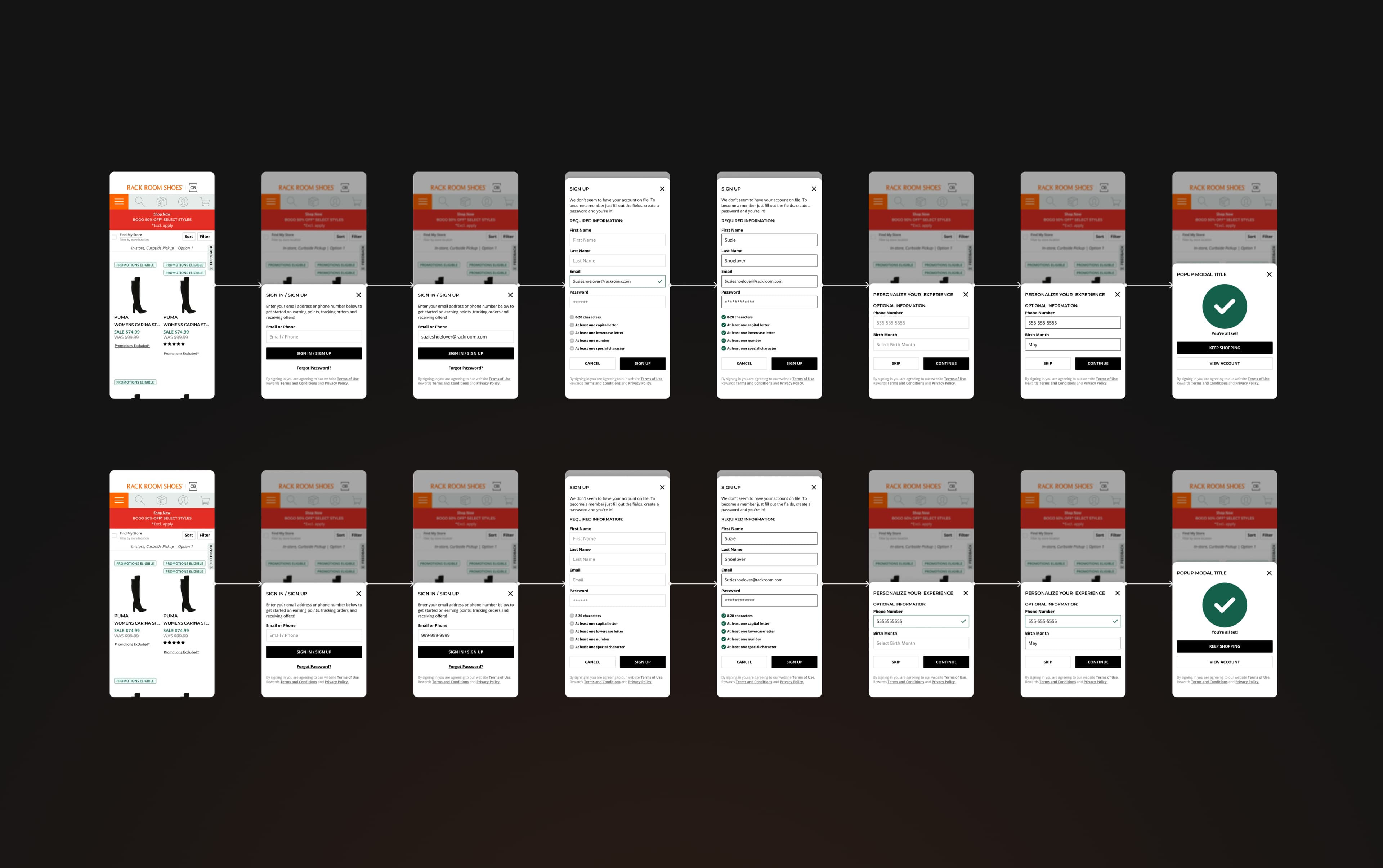 Signup flow
